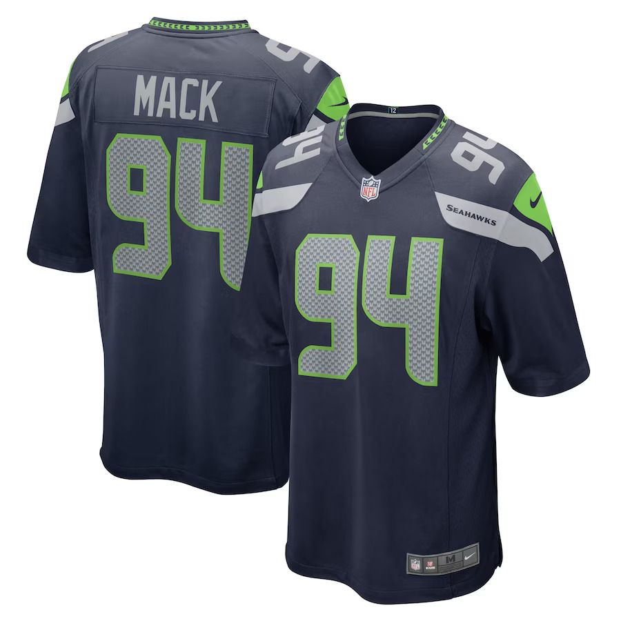Men Seattle Seahawks #94 Isaiah Mack Nike College Navy Home Game Player NFL Jersey->customized nfl jersey->Custom Jersey